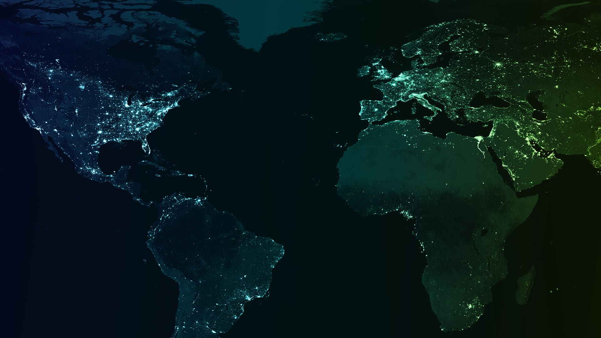 World map at night